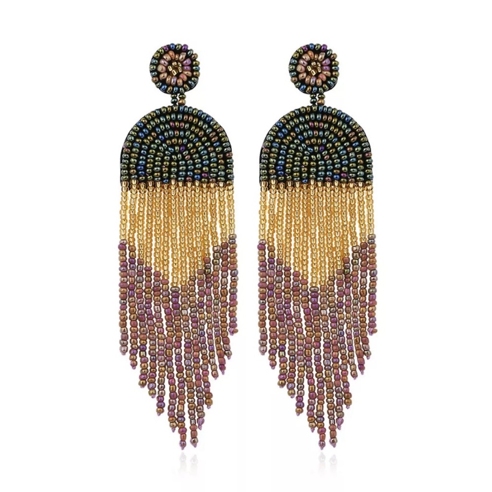“ Italia” Elongated Seedbead Earrings